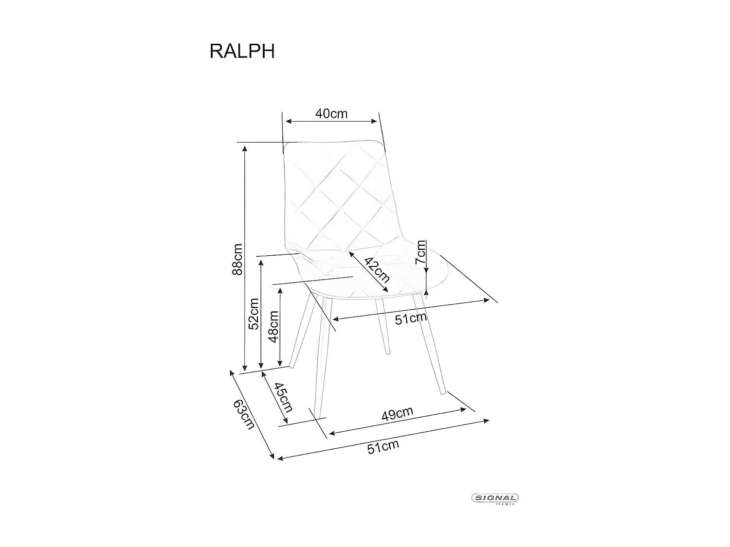 Stuhl Ralph/Stoffbezug/Grün