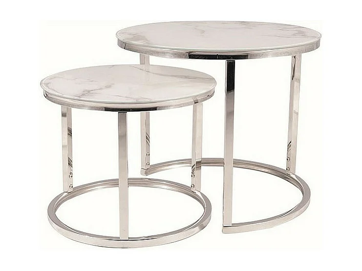 Zestaw 2 ław ATLANTA B II biały marmur/chrom