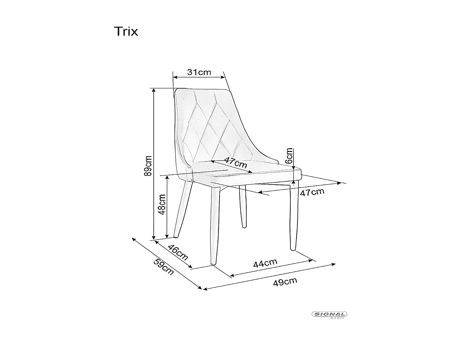 Sedia Trix/Tessuto/Verde