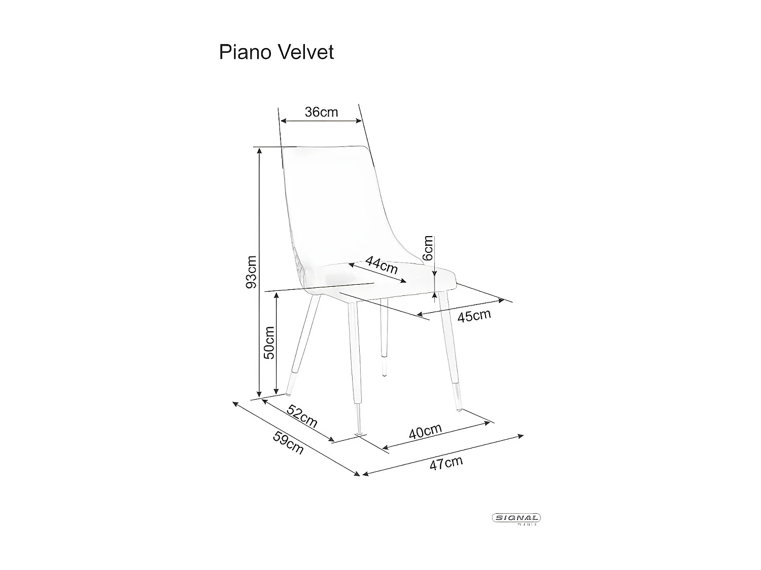Stuhl Piano/Stoffbezug/Anthrazit