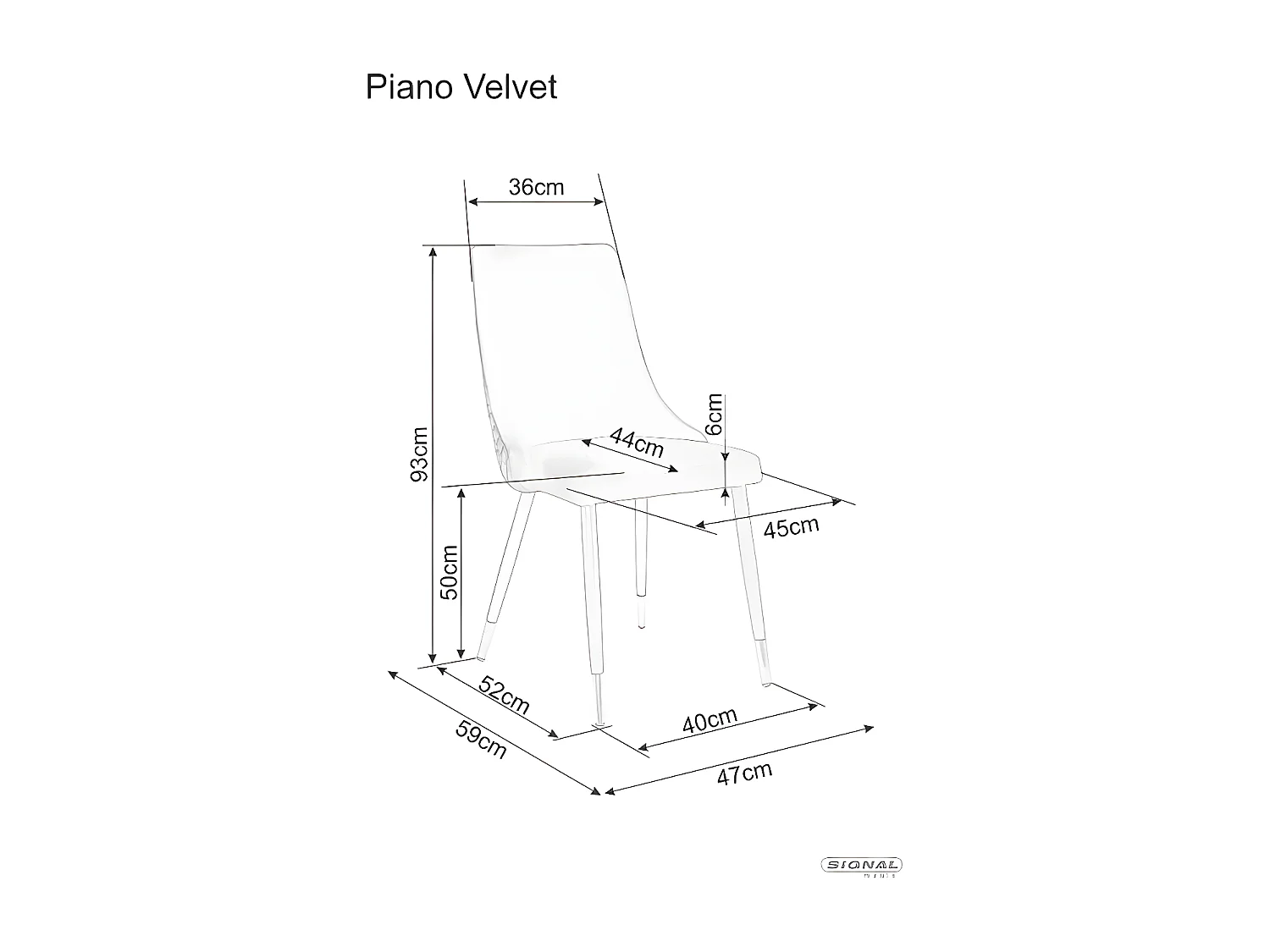 Sedia Piano/Tessuto/Antracite
