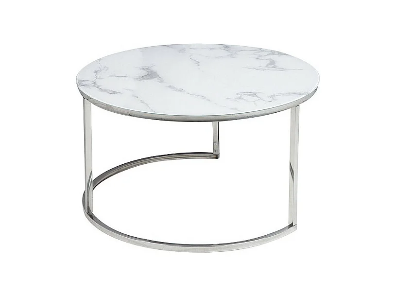 Zestaw 2 ław ATLANTA B biały marmur/chrom