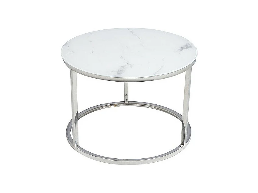 Zestaw 2 ław ATLANTA B biały marmur/chrom