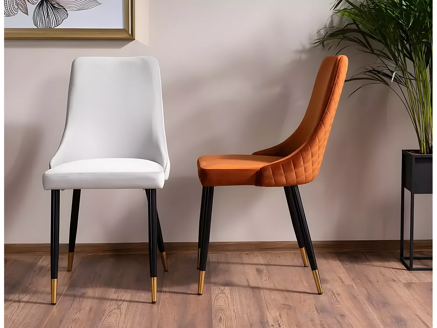 Chaise Piano/Tissu/Orange