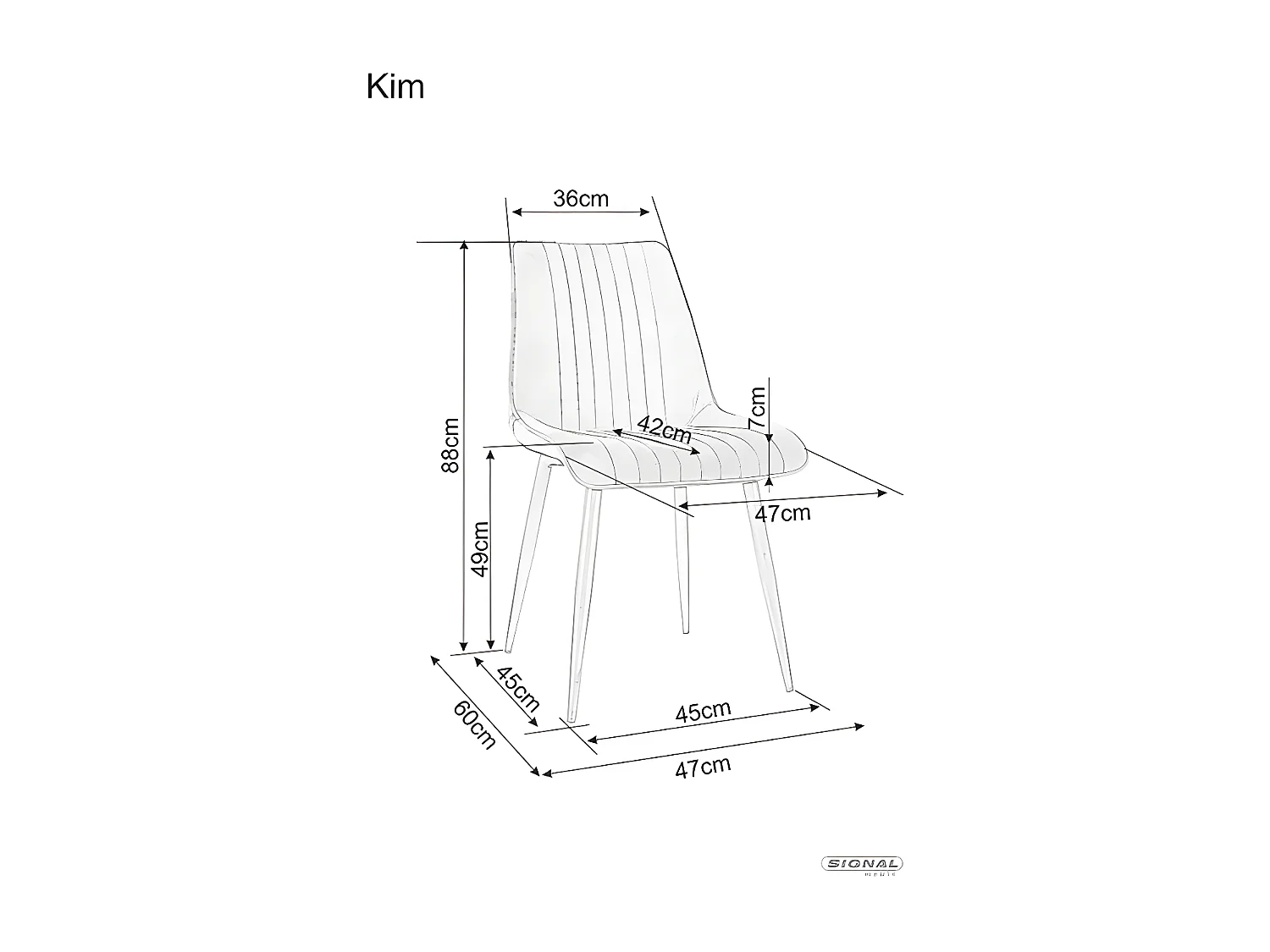Stuhl Kim/Stoffbezug/Blau