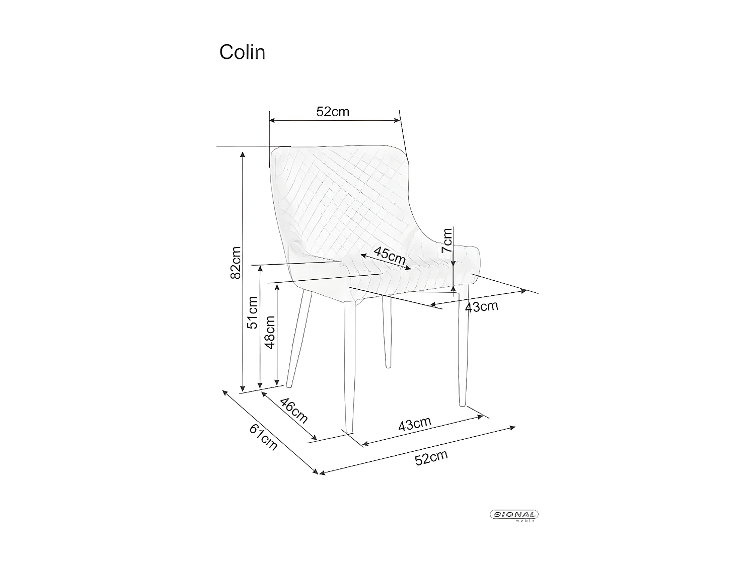 Stuhl Colin/Stoffbezug/Beige