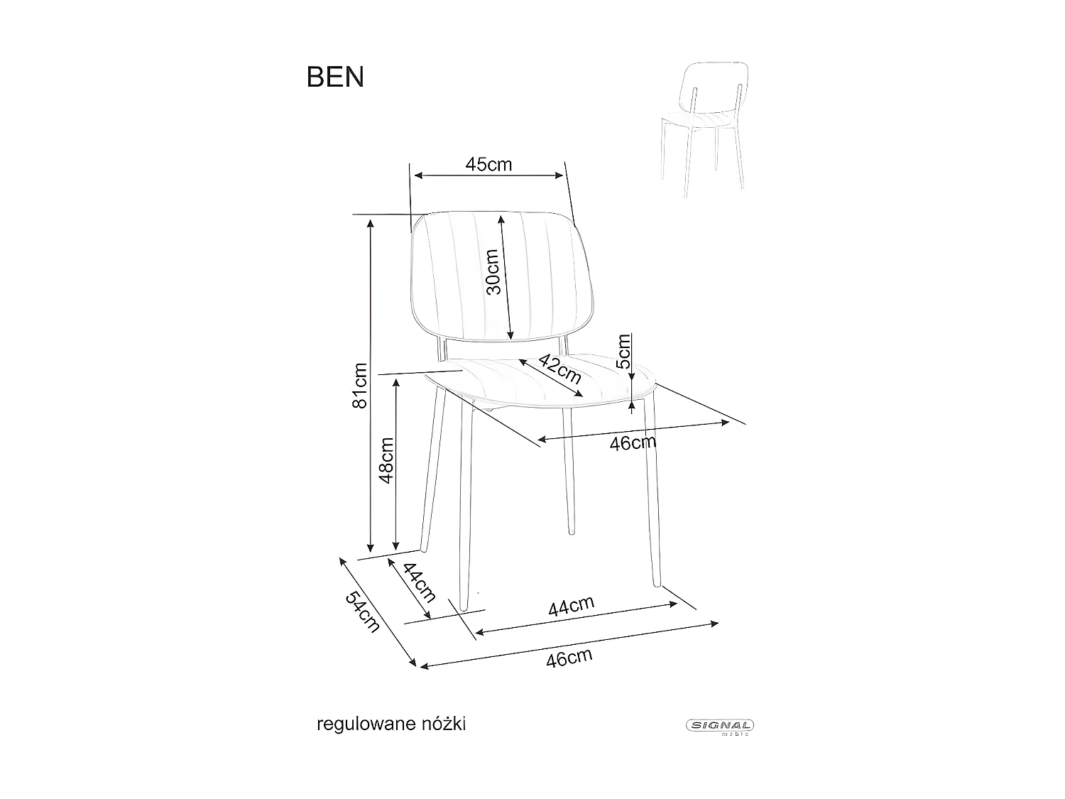 Stuhl Ben/Kunstleder/Anthrazit
