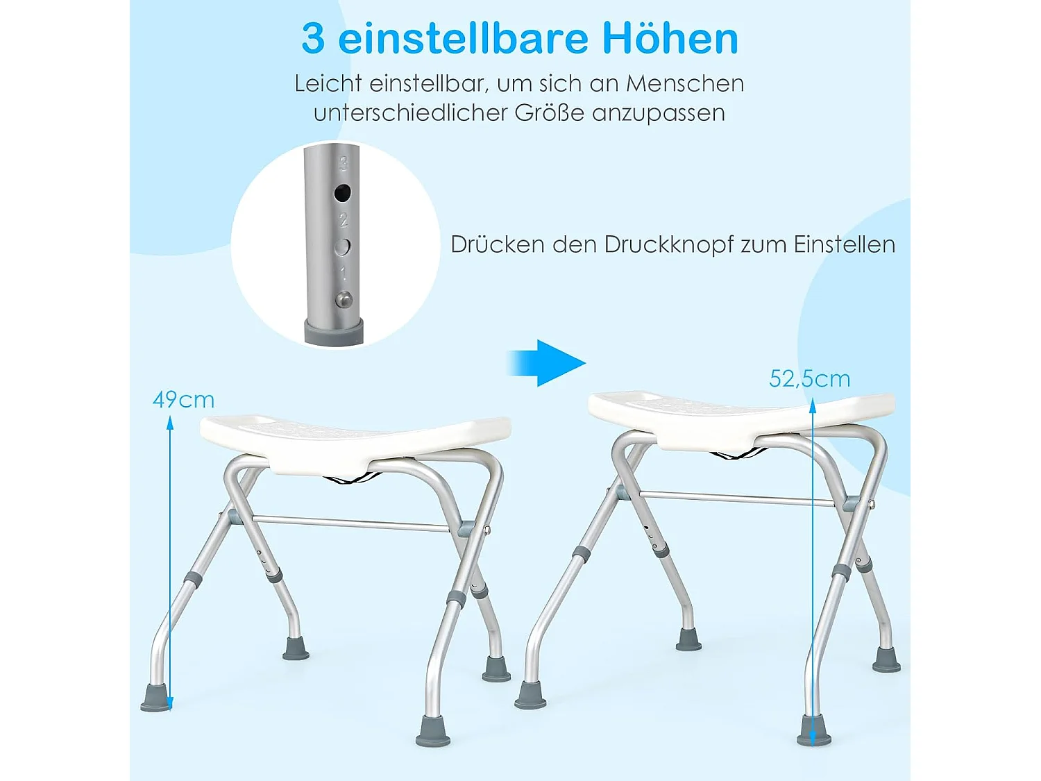 Duschhocker höhenverstellbar