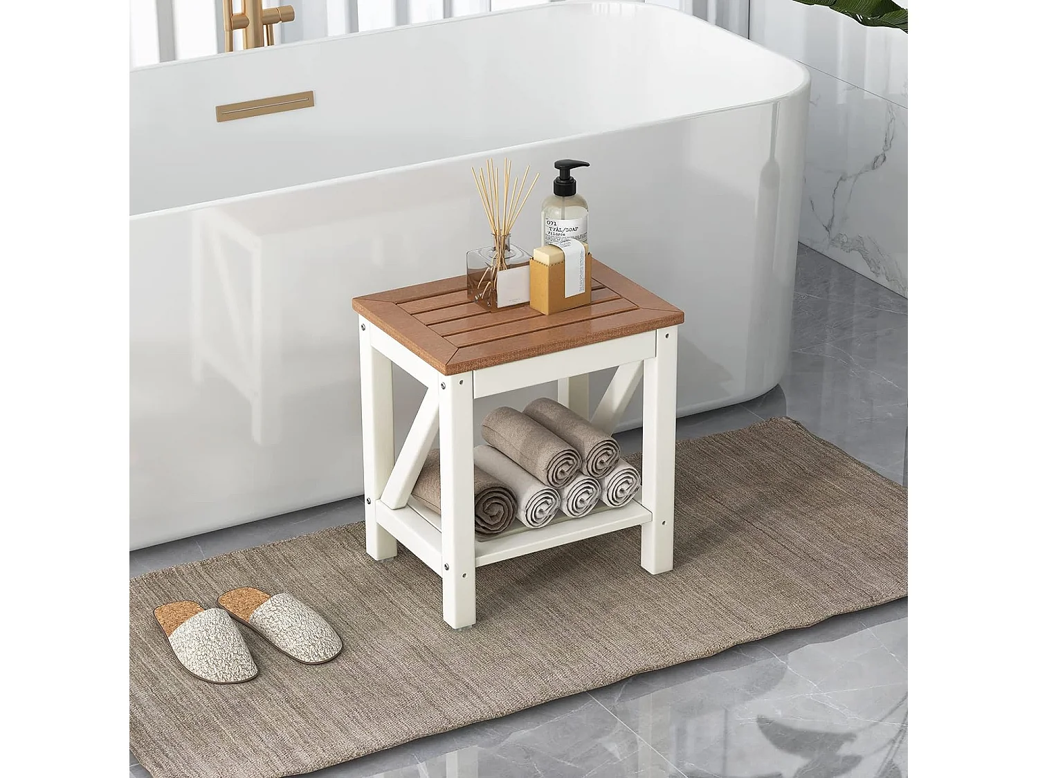 Duschbank mit Ablage