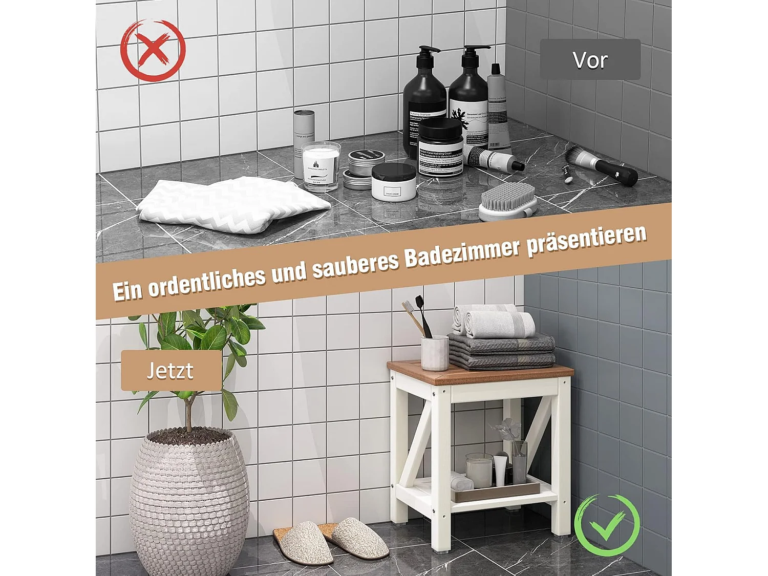 Duschbank mit Ablage