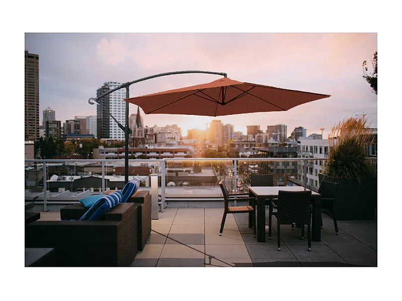 Keter Parasol déporté rond collioure diamètre 3m  - terre cuite - 14-700741