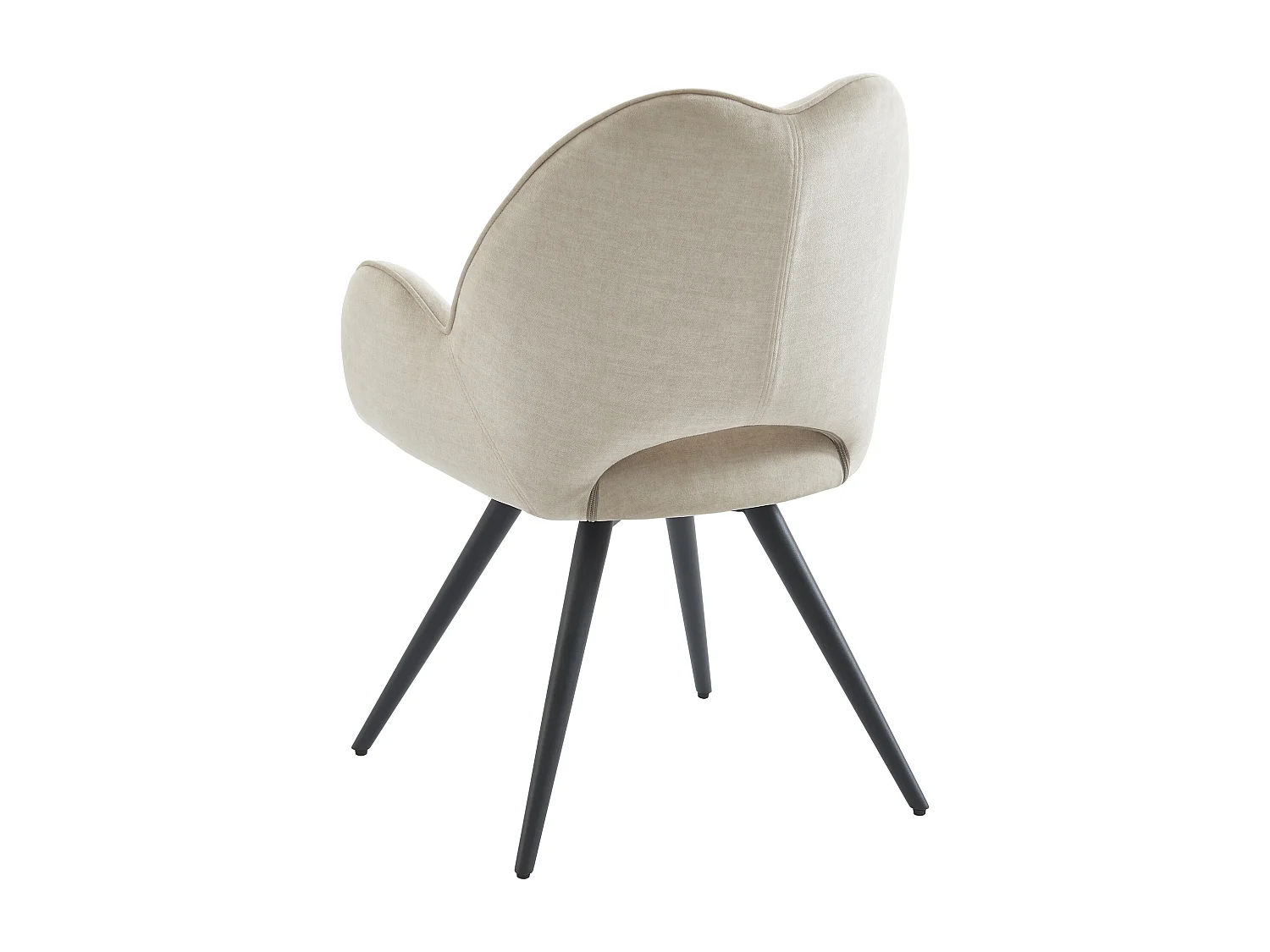 Sedia girevole con braccioli in Tessuto e Metallo Nero Beige - Lotto di 6 - GULSUN della Maison Céphy