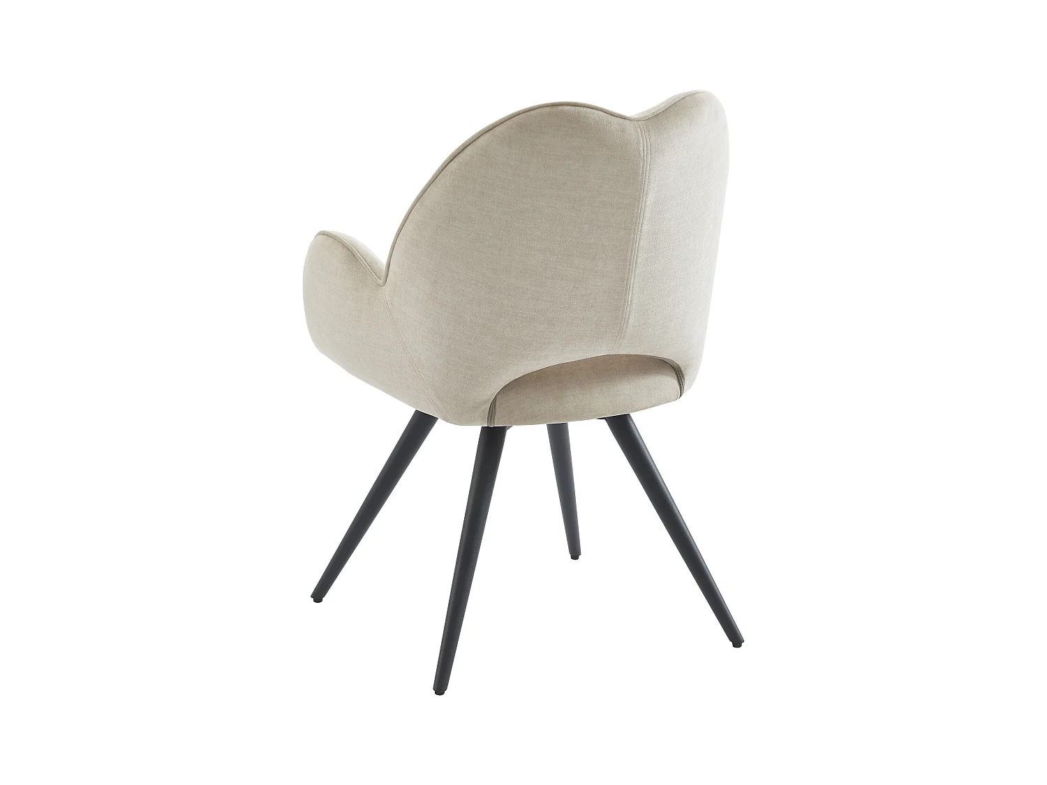 Zestaw 6 krzeseł obrotowych z podłokietnikami z tkaniny i czarnego metalu - Beżowy - GULSUN marki Maison Céphy