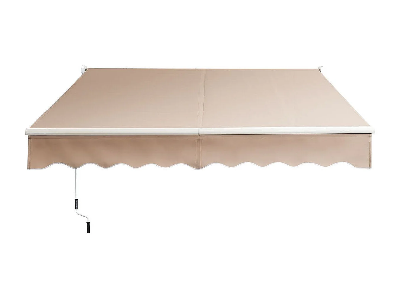 Tenda parasole in alluminio con manovella e poliestere impermeabile, Tenda da sole retrattile 245x200cm Beige