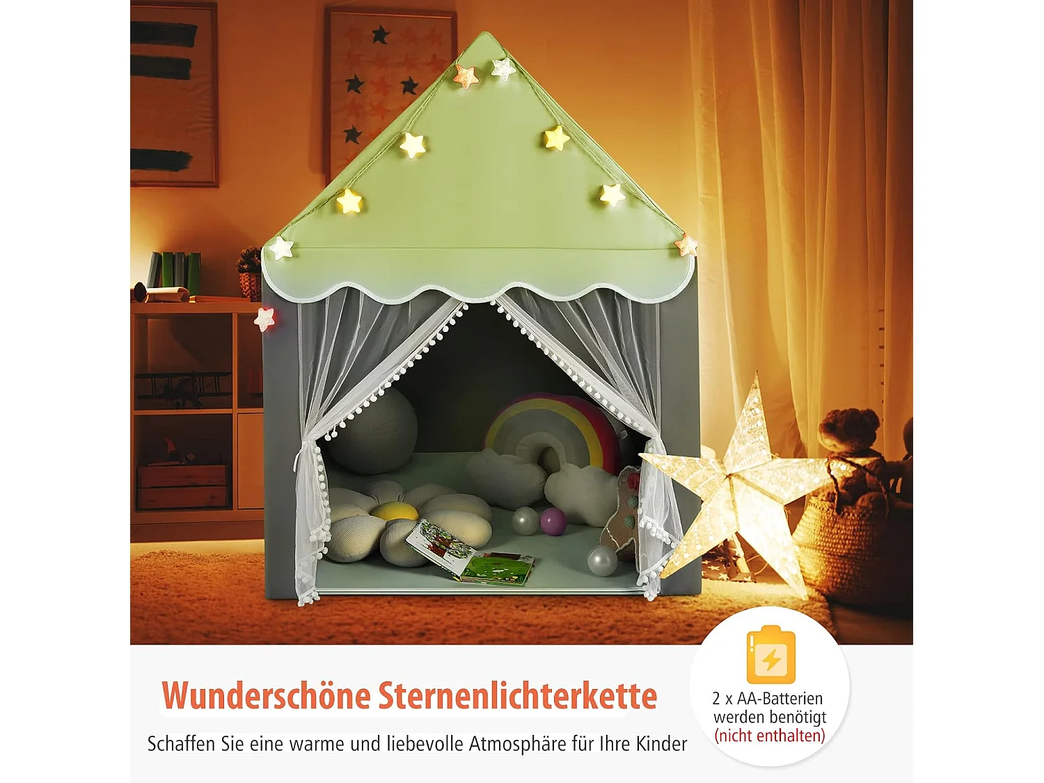 Kinderspielhaus mit Sternenlichter