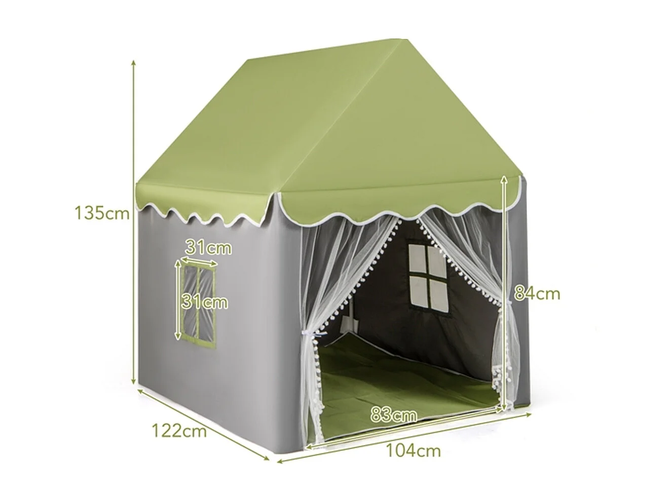 Spielzelt für Kinder – Spielhaus mit Baumwollbodenmatte