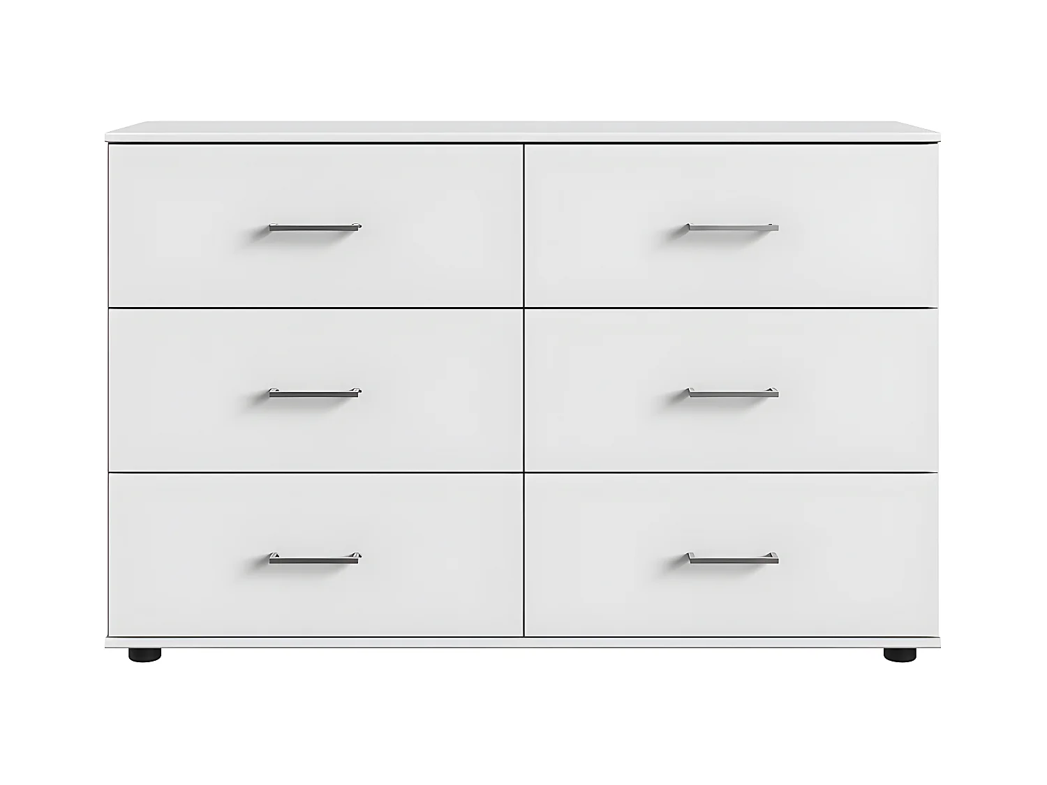 Commode, meuble de rangement coloris Blanc - L. 130 x H. 83 x P. 41 cm 