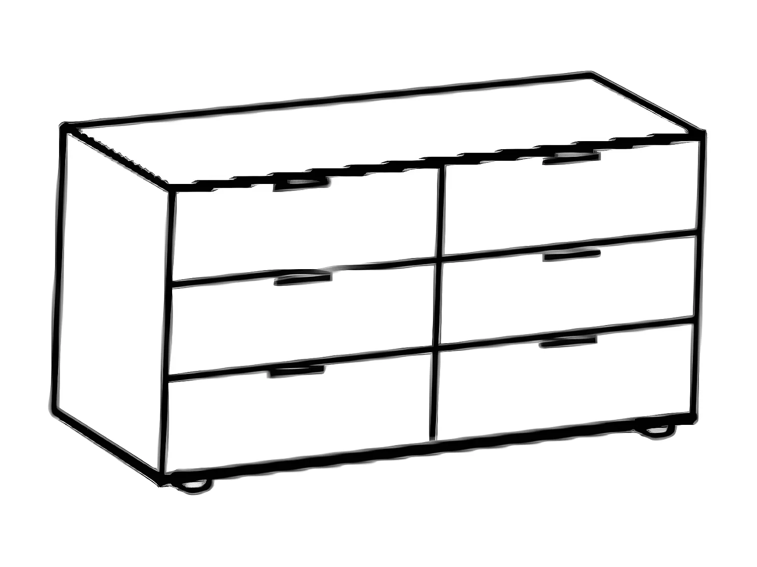 Commode à tiroirs, meuble de rangement coloris graphite -  L. 130 x H. 83 x P. 41 cm