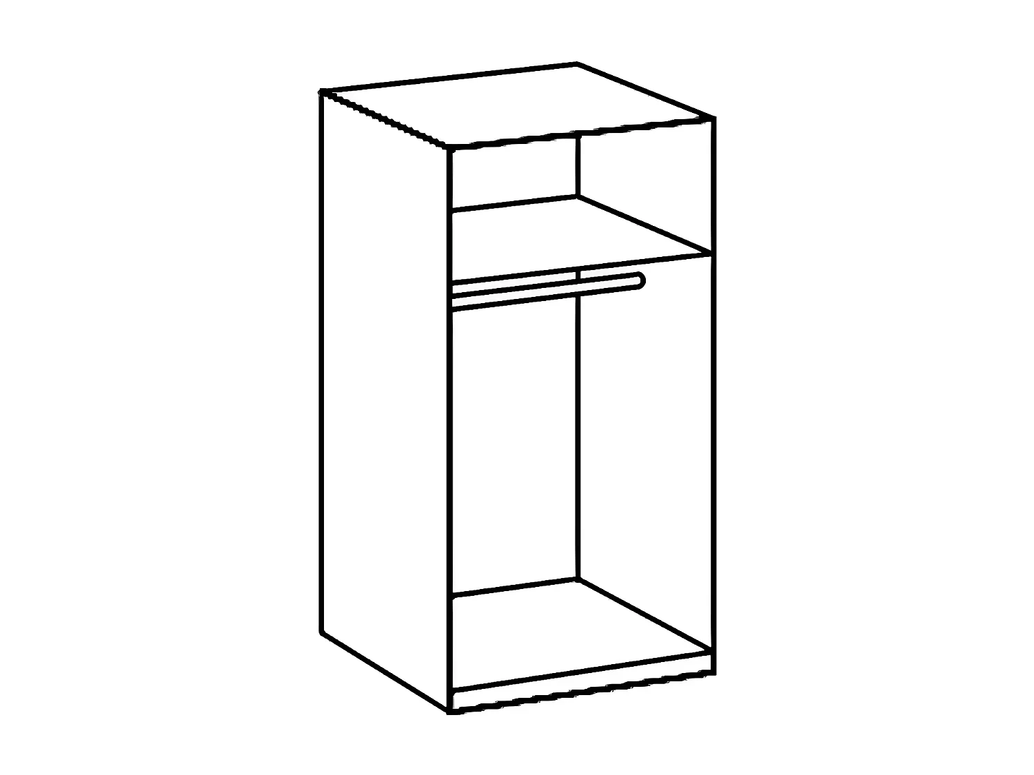 Armoire placard, meuble de rangement coloris blanc cassé, blanc -L. 91 x H. 199 x P. 58 cm 