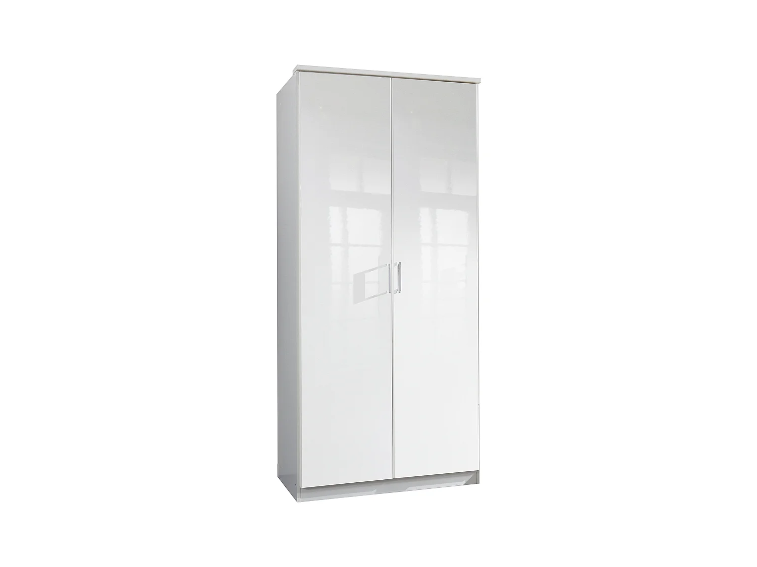 Armoire placard, meuble de rangement coloris blanc cassé, blanc -L. 91 x H. 199 x P. 58 cm 