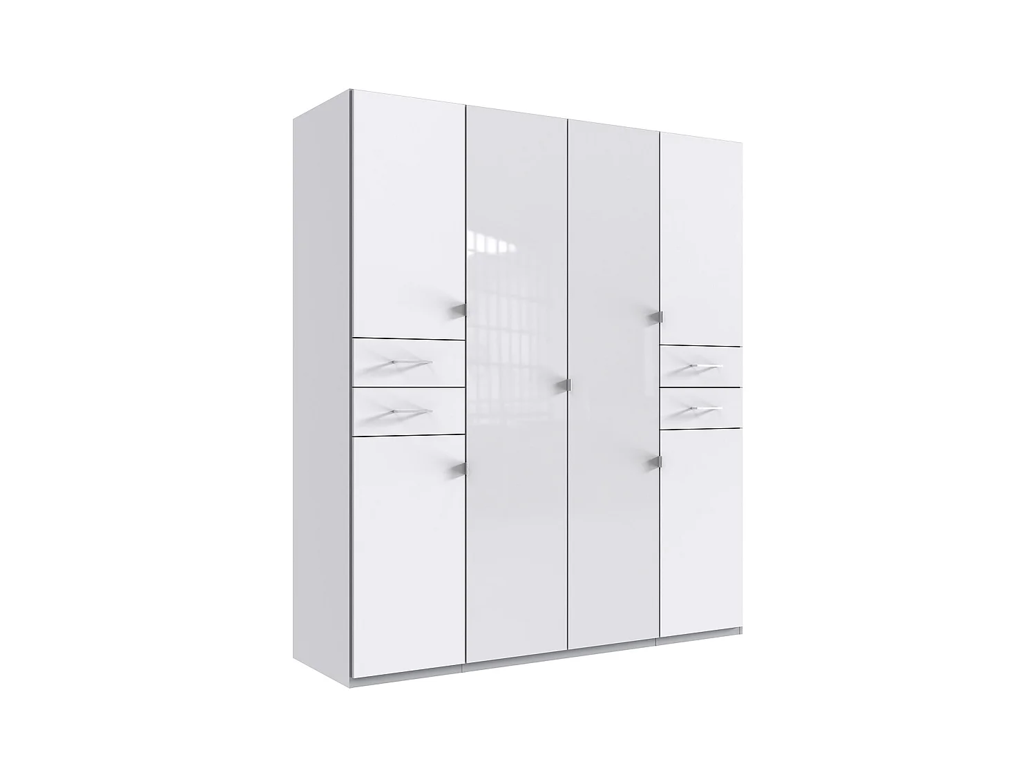 Armoire Placard, meuble de rangement coloris blanc et verre coloris blanc