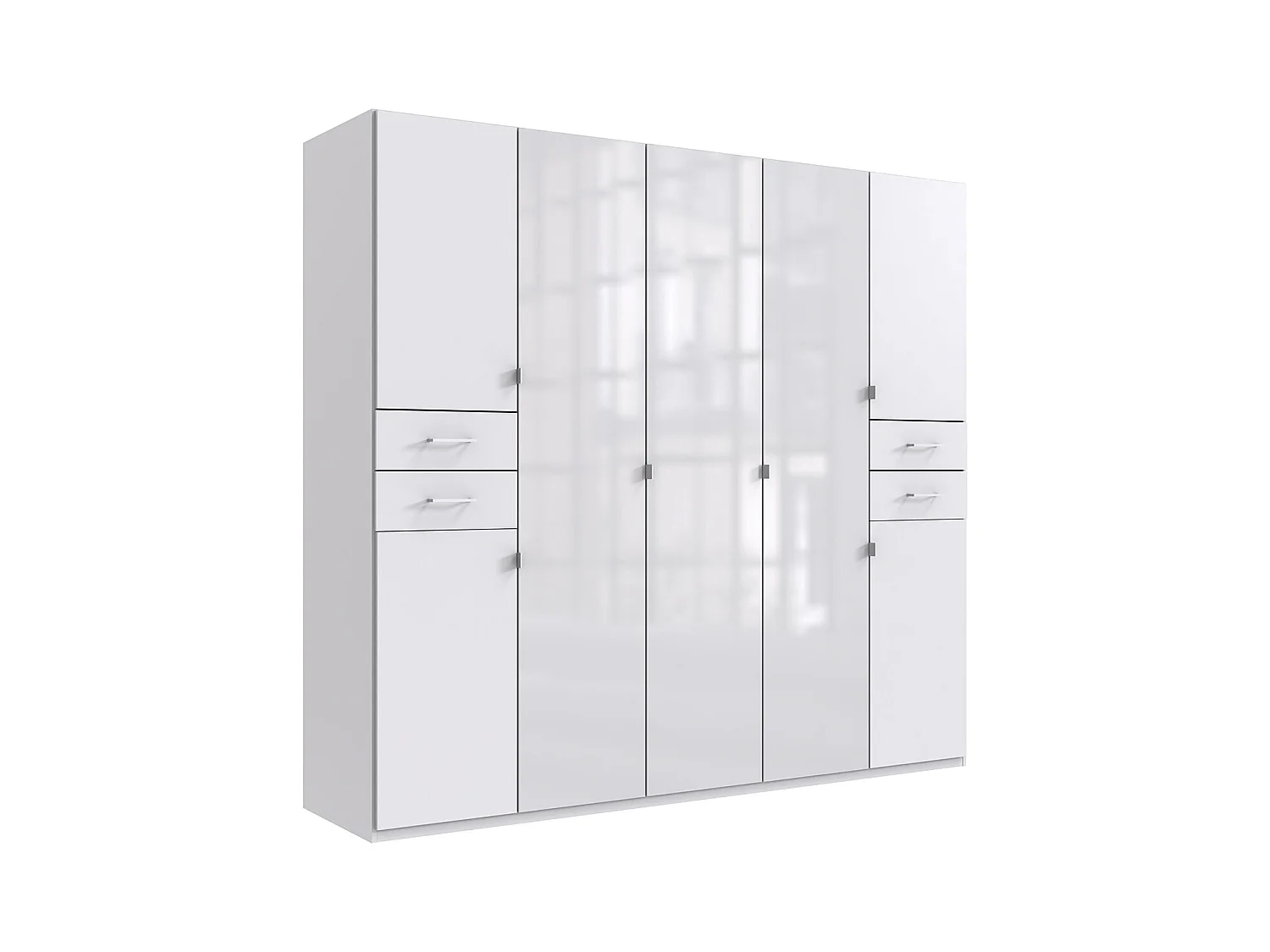 Armoire Placard, meuble de rangement coloris blanc et verre coloris blanc