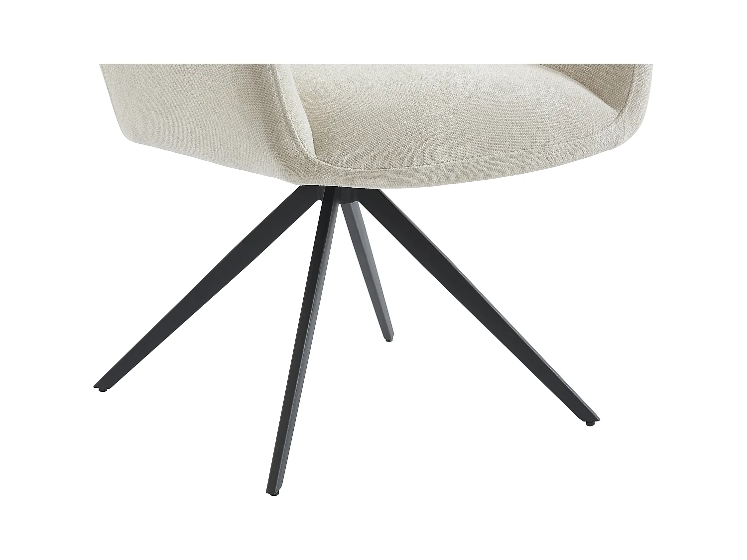 Zestaw 2 krzeseł z podłokietnikami z tkaniny i czarnego metalu - Beżowy - KARDESA marki Maison Céphy