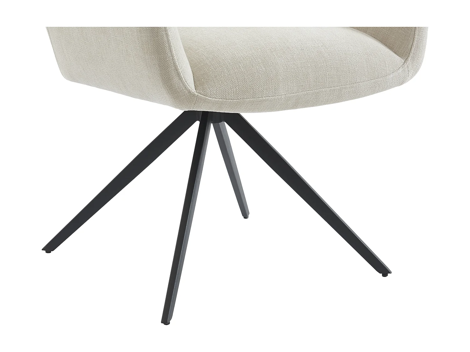 Conjunto de 2 sillas con reposabrazos de tela y metal negro - Beige - KARDESA de Maison Céphy