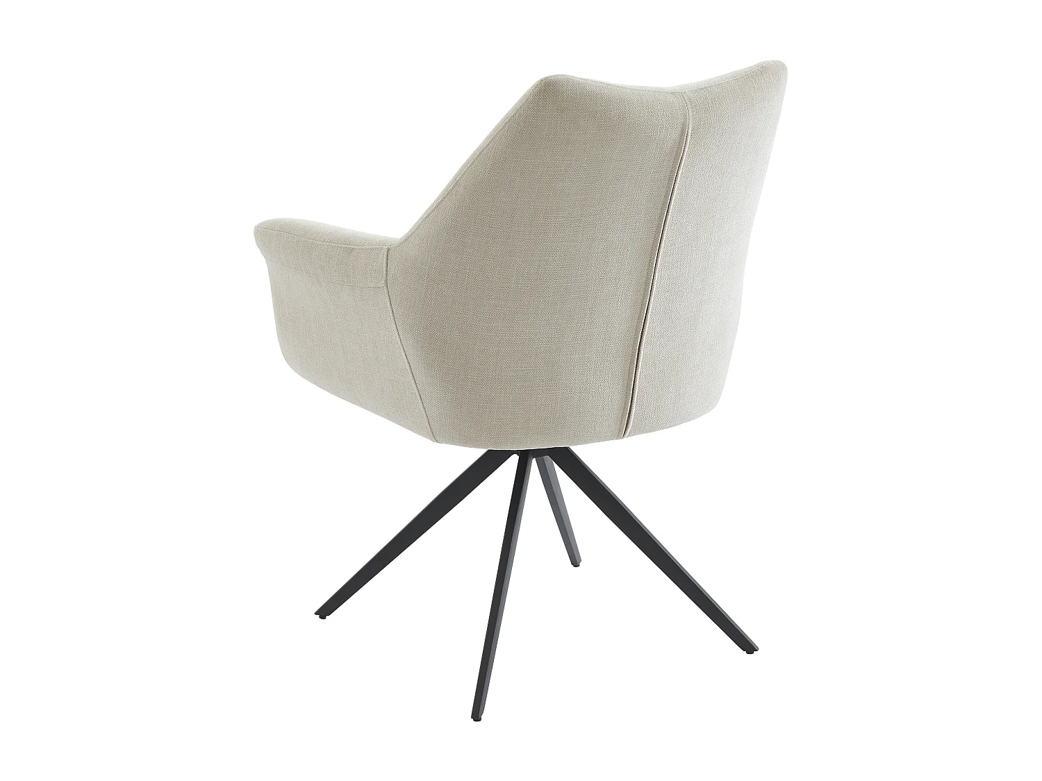 Conjunto de 2 sillas con reposabrazos de tela y metal negro - Beige - KARDESA de Maison Céphy