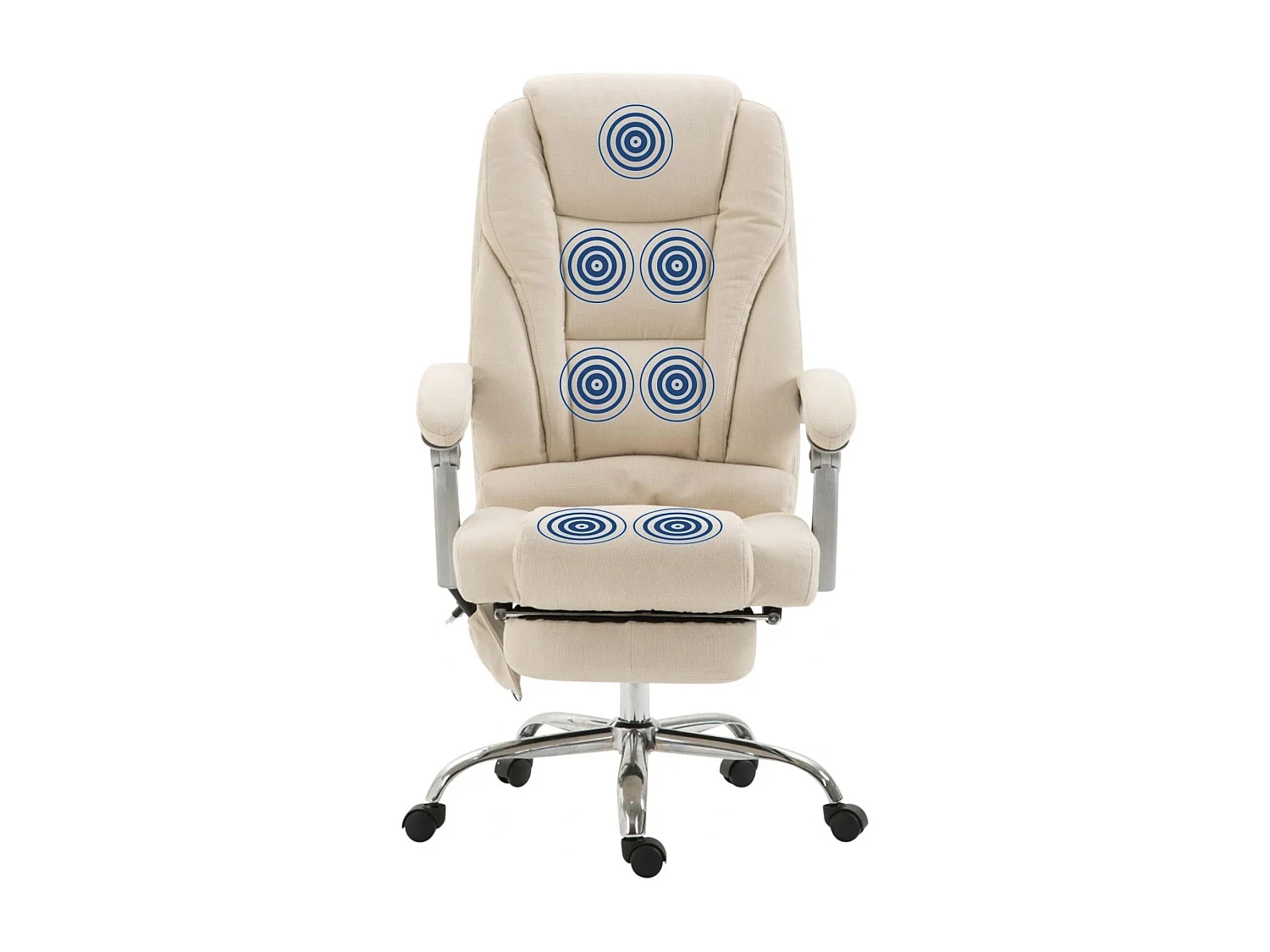 Chaise de bureau - Tissu & Métal chromé - Crème - Pacific