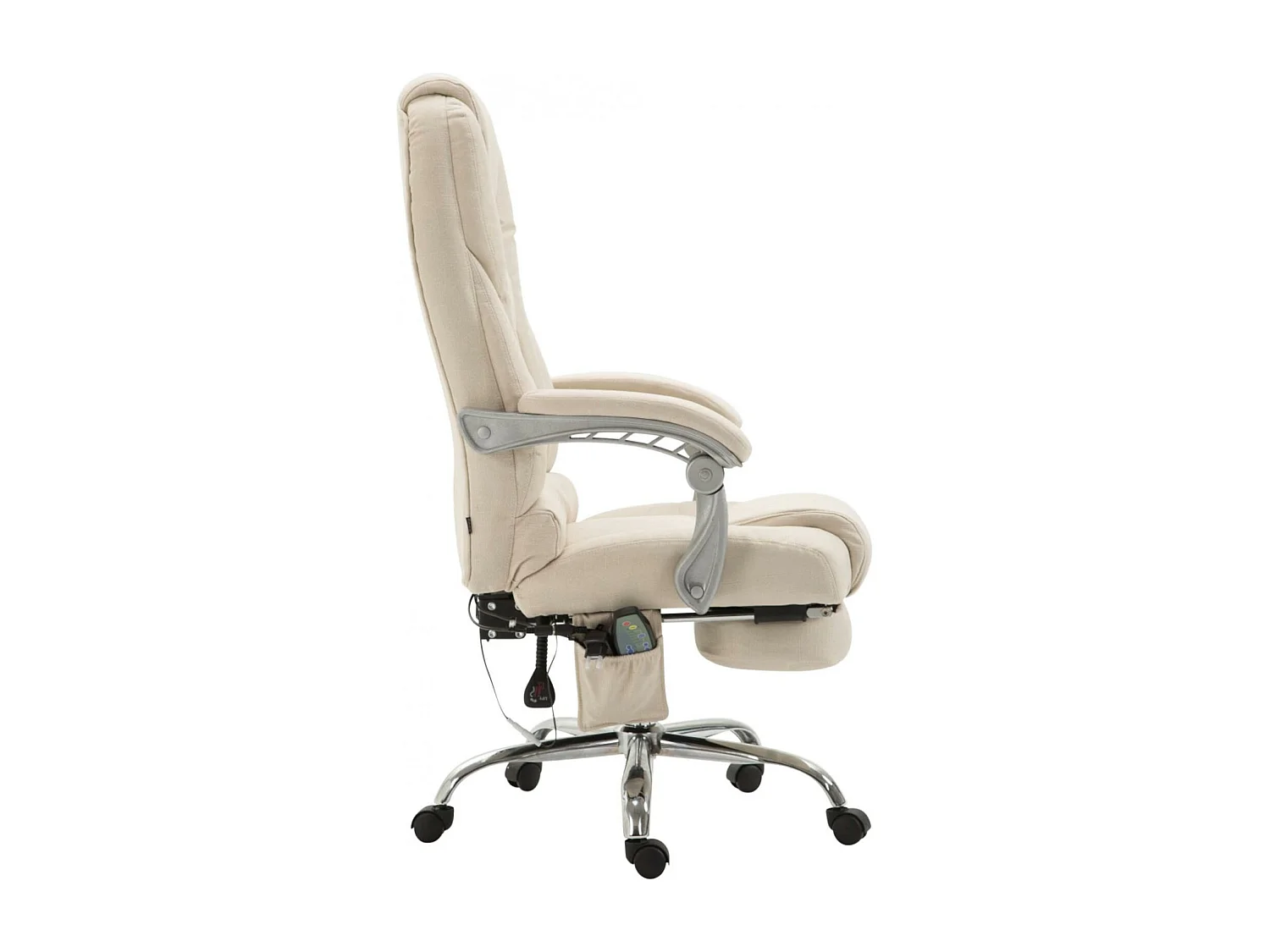 Chaise de bureau - Tissu & Métal chromé - Crème - Pacific