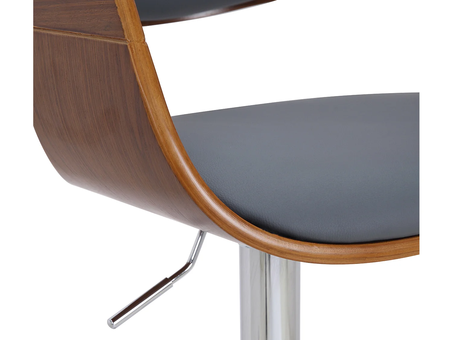 Lot de 2  Tabouret de bar - Similicuir - Noyer / Gris - Kingston