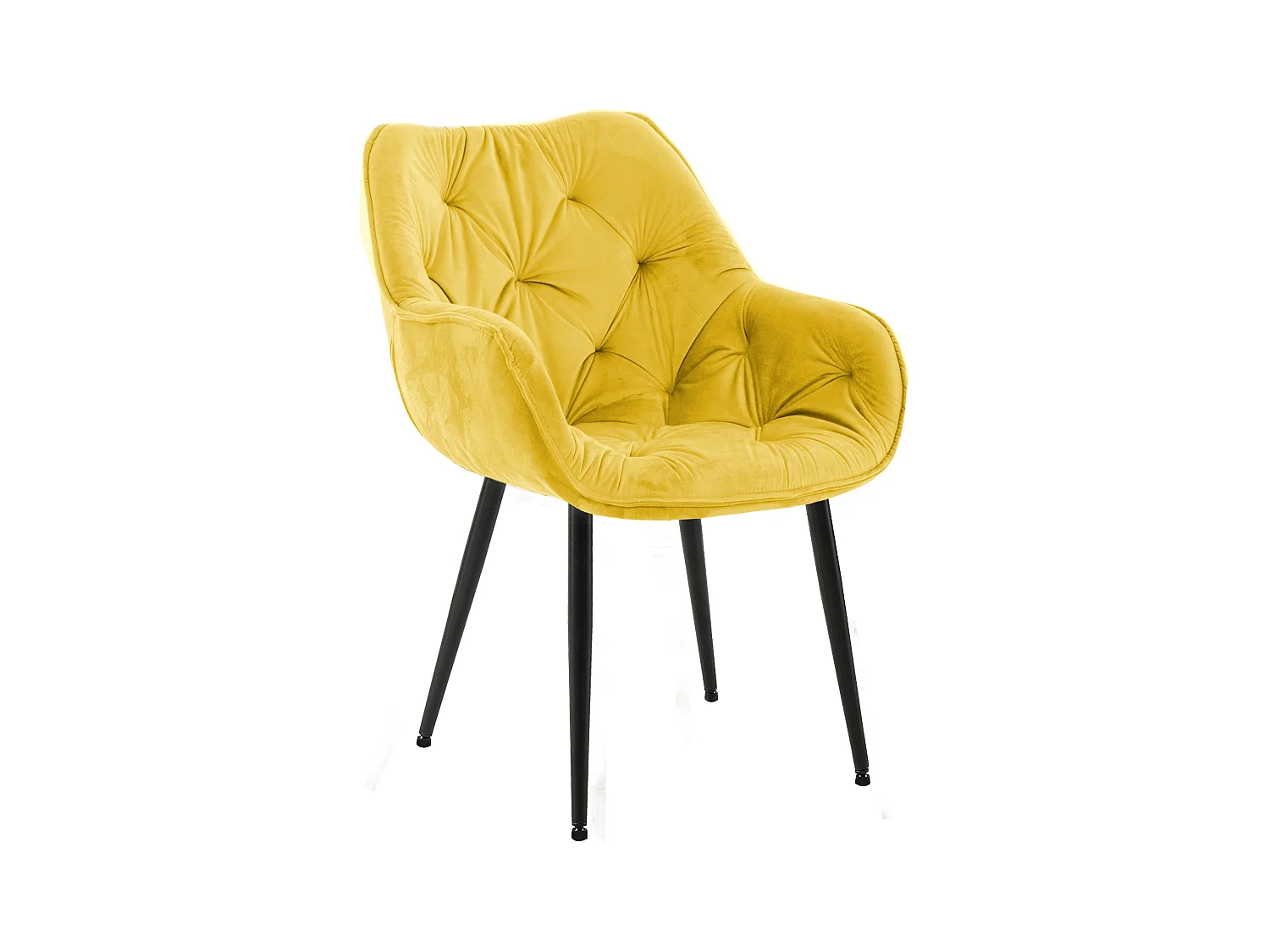 chaises avec accoudoirs - Velours - Jaune - Tanna