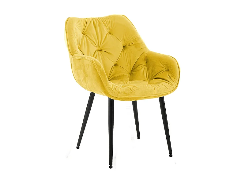 chaises avec accoudoirs - Velours - Jaune - Tanna