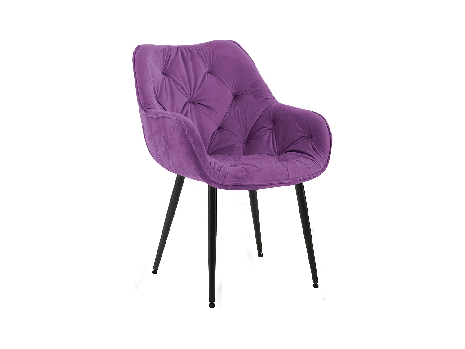 chaises avec accoudoirs - Velours - Violet - Tanna