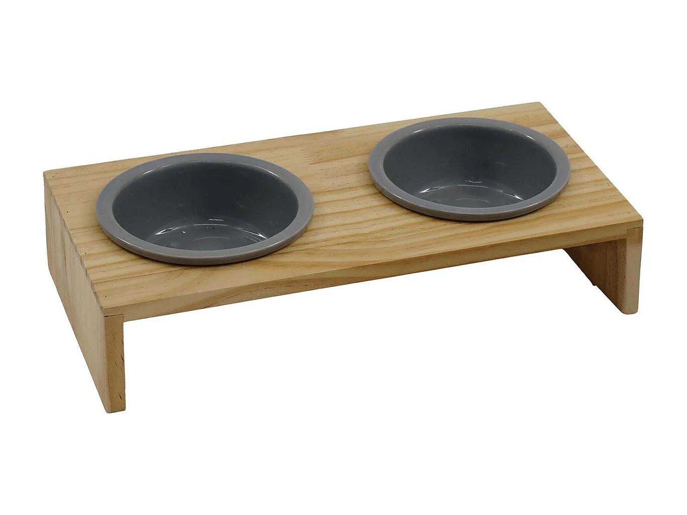 Gamelle double avec support en pin