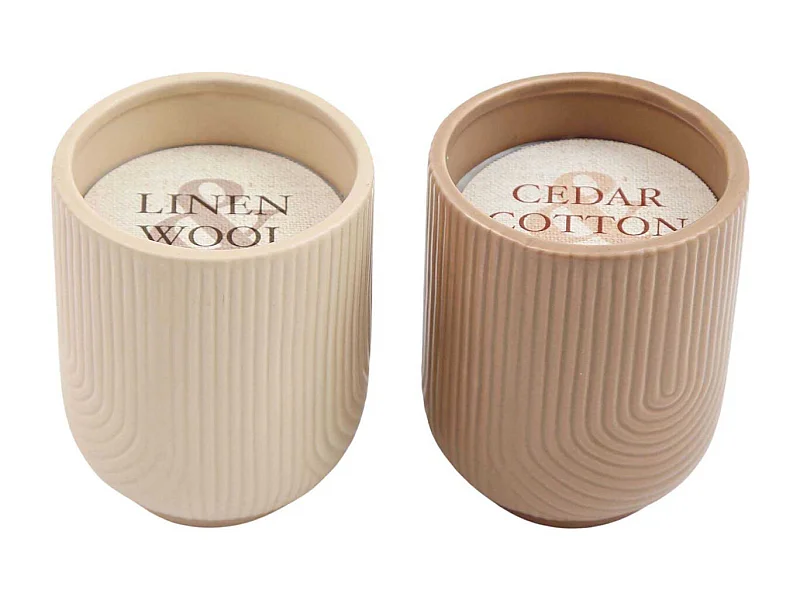 Bougie parfumé en pot dolomite (Lot de 2)