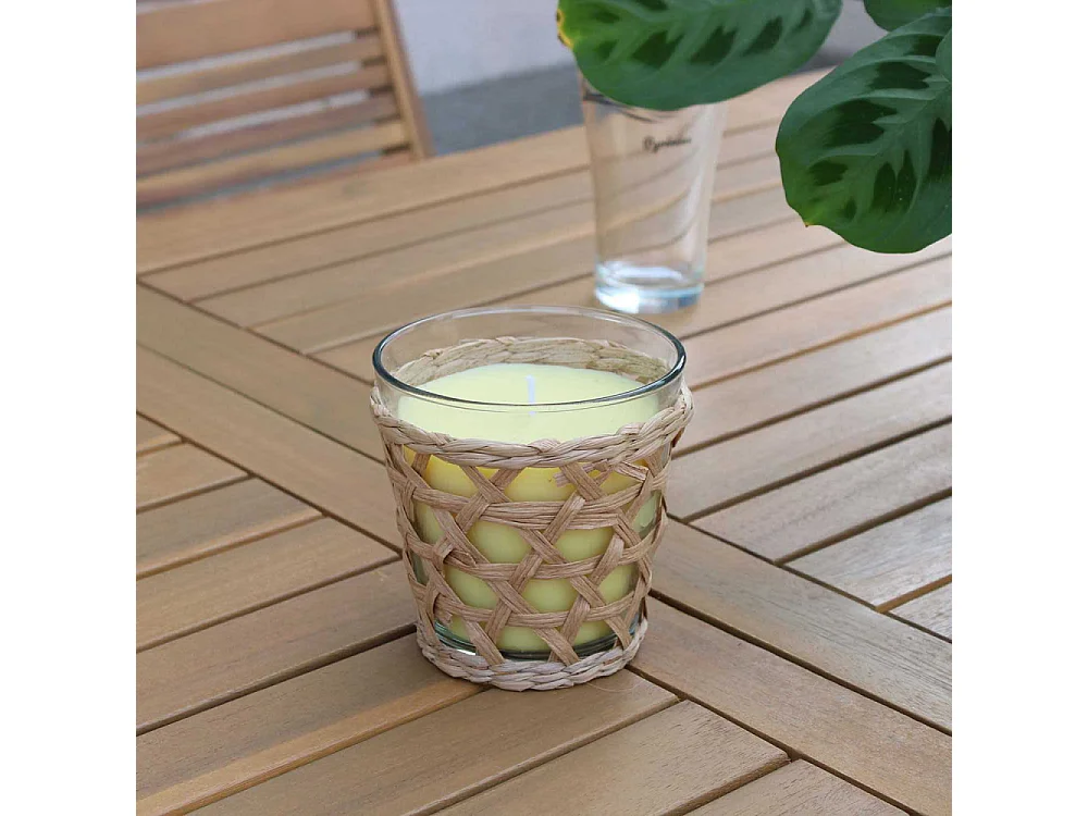 Bougie à la citronnelle pot décoratif en rotin