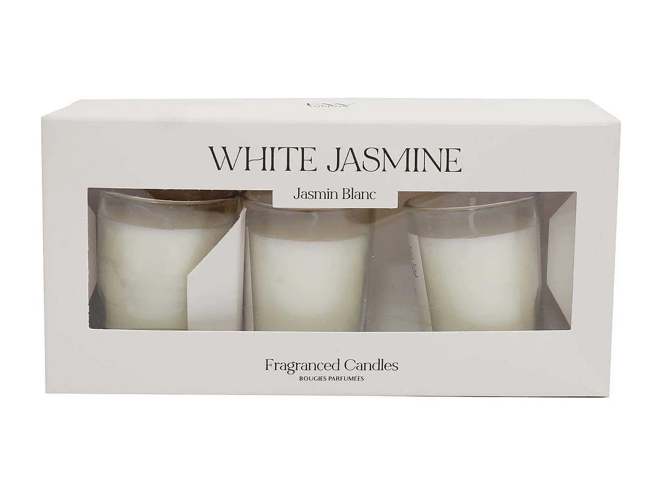 Coffret 3 bougies parfumées en verre Senteur Jasmin