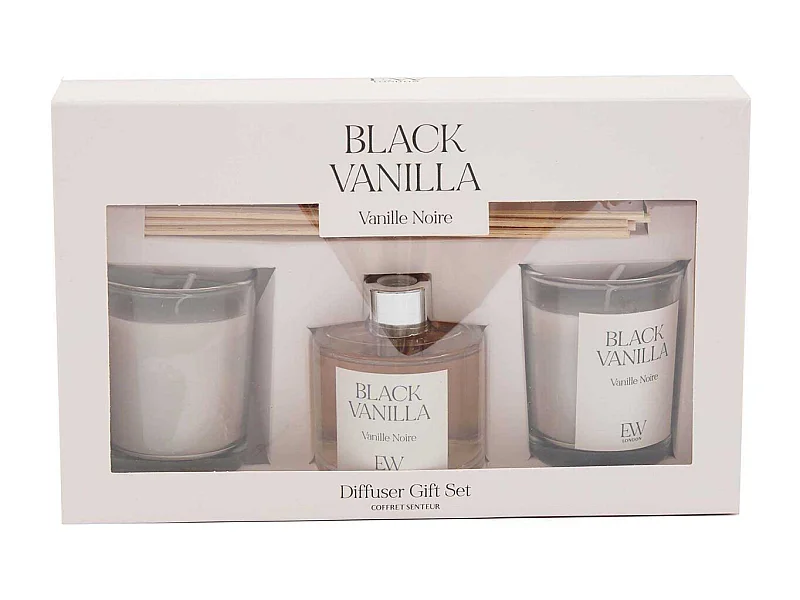 Coffret 2 bougies parfumée et diffuseur 50ml Senteur Vanille