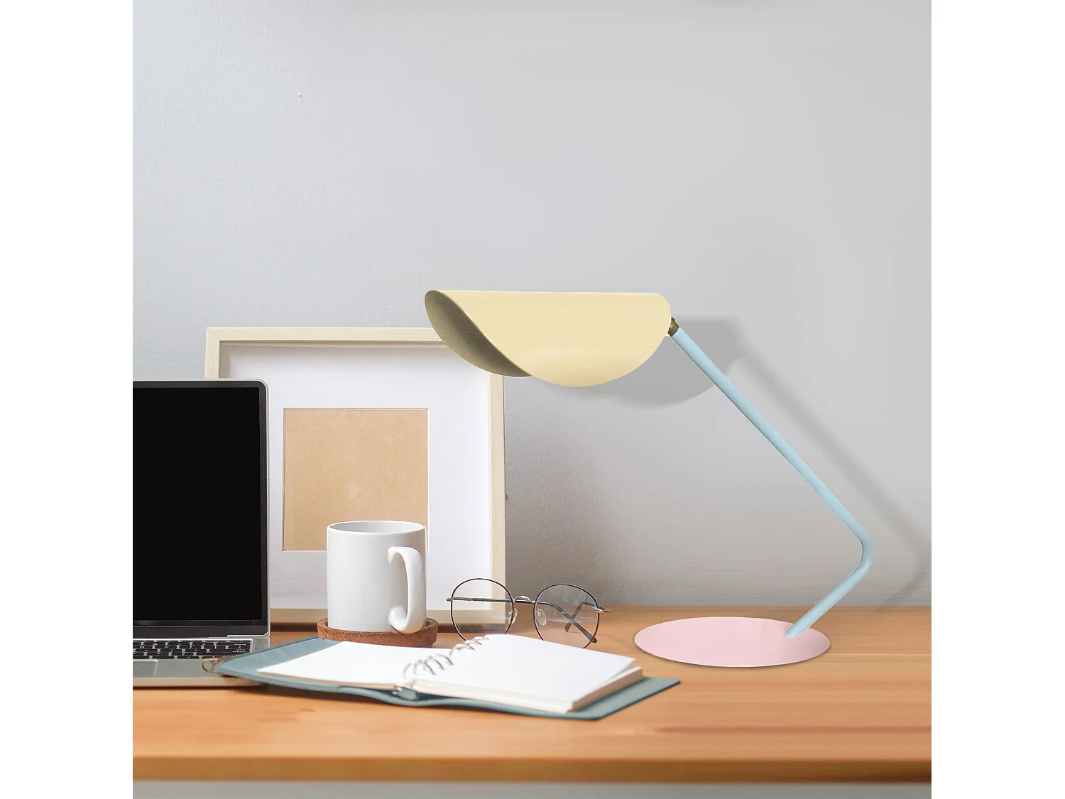 Lampe de Bureau TOSEL ,métal,beige,H35xD22xP 51cm