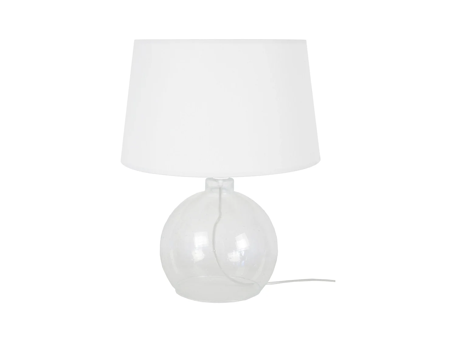 Lampe de chevet globe verre  transparent 40 cm.