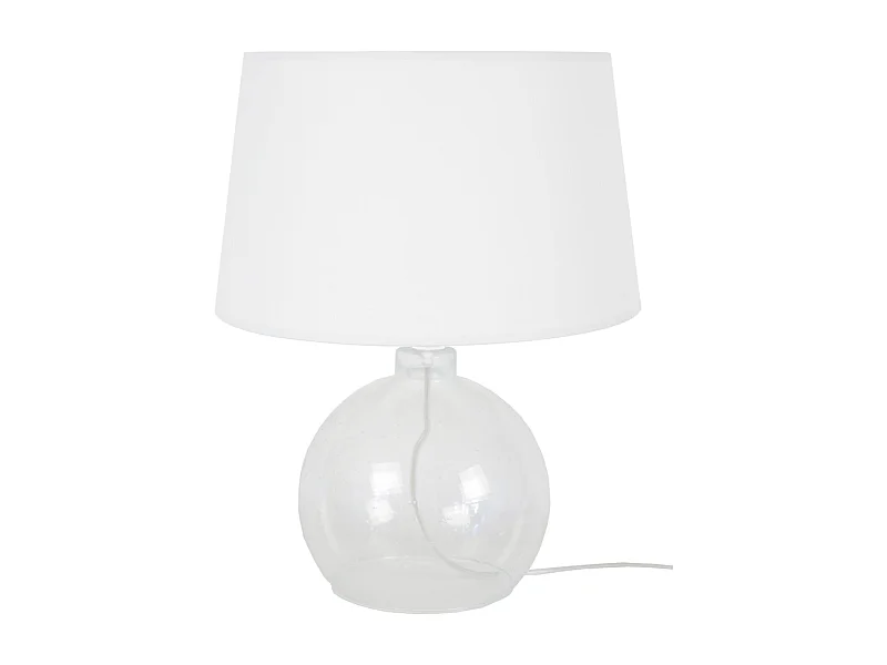 Lampe de chevet globe verre  transparent 40 cm.