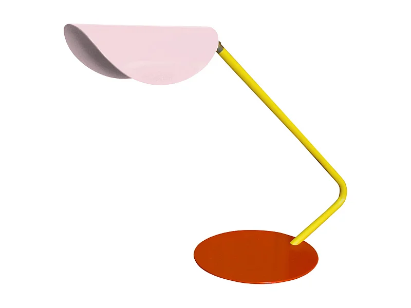 Lampe de Bureau TOSEL ,métal,Rose ,H35x D 22xP51cm