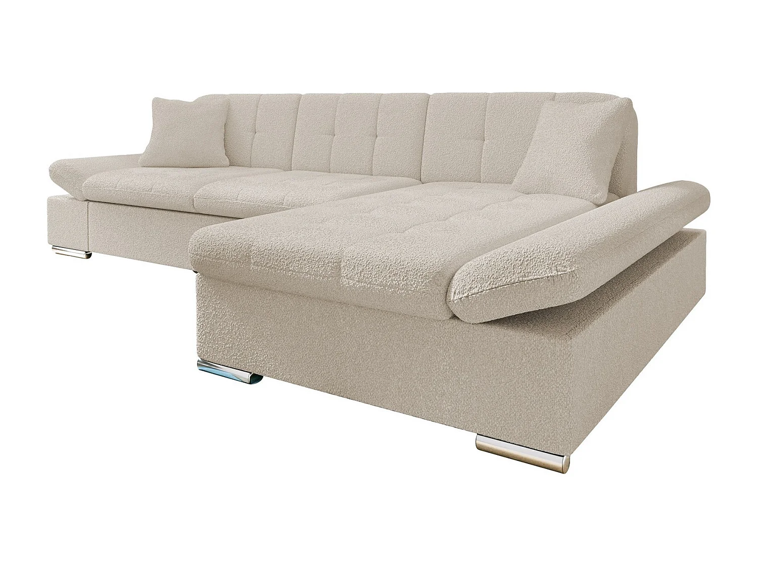 Sofá rinconero Comfivo 250, De color marrón claro, Función de descanso, Almacenaje, 278cm