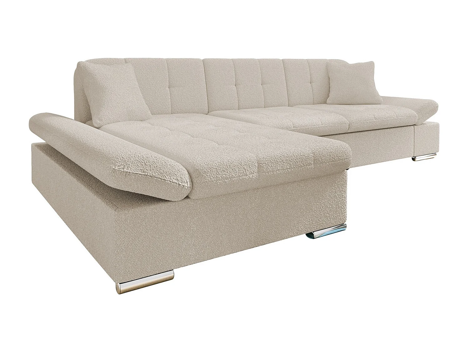 Sofá rinconero Comfivo 250, De color marrón claro, Función de descanso, Almacenaje, 278cm