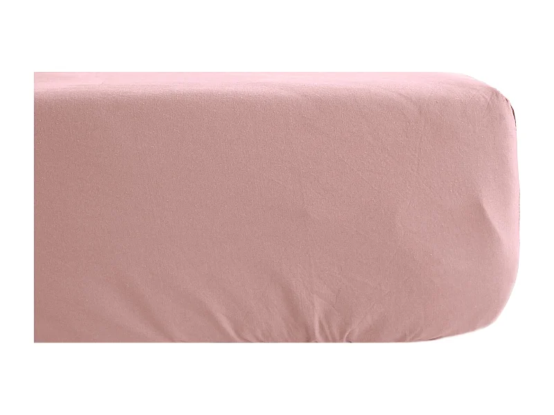 Drap housse lin et coton 160x200 cm mousseline de coton OPERA rose