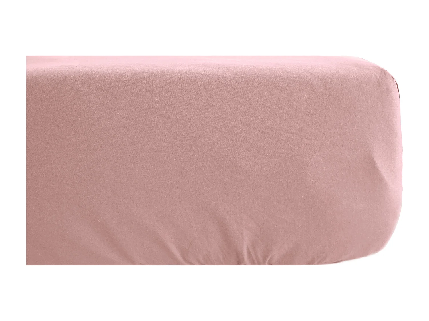 Drap housse lin et coton 160x200 cm mousseline de coton OPERA rose