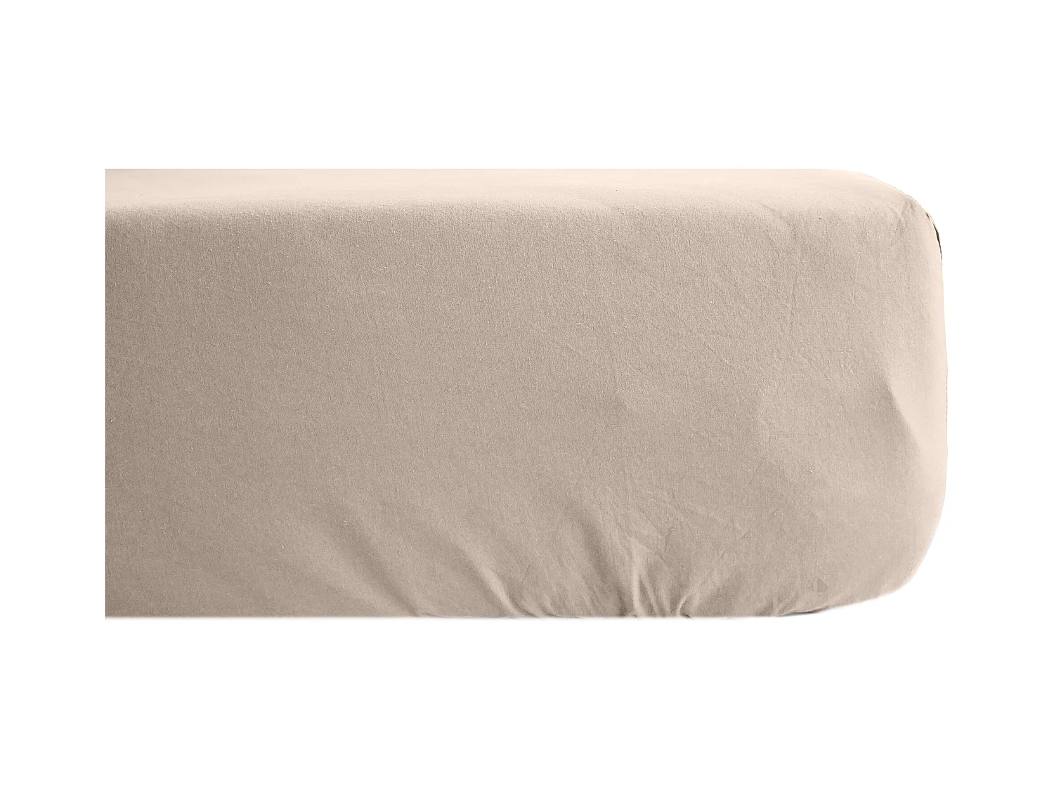 Drap housse uni 180x200 cm percale MANOIR beige Lin bonnet 40