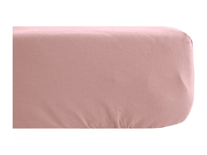Drap housse lin et coton 180x200 cm mousseline de coton OPERA rose